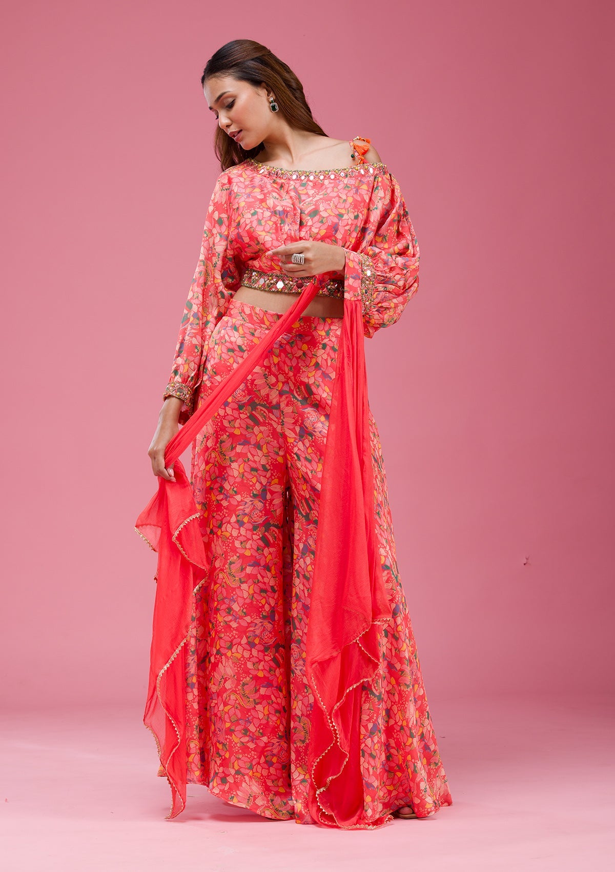 Wine Kashmiri Georgette Saree-koskii