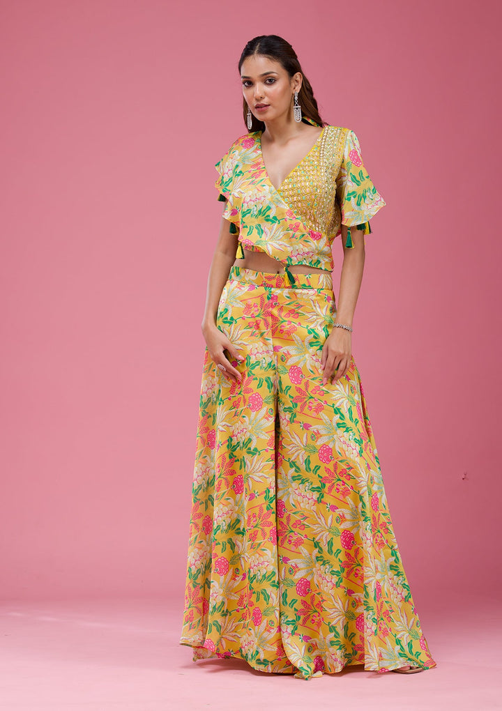 Rani Pink Cording Chinon Saree-koskii