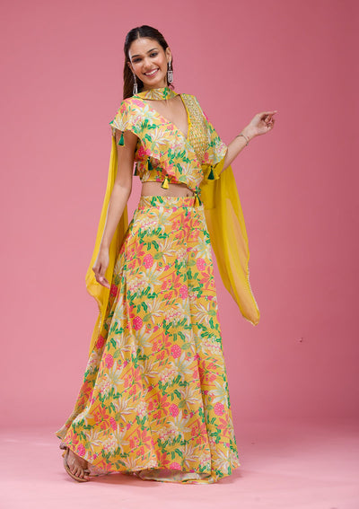 Rani Pink Cording Chinon Saree-koskii