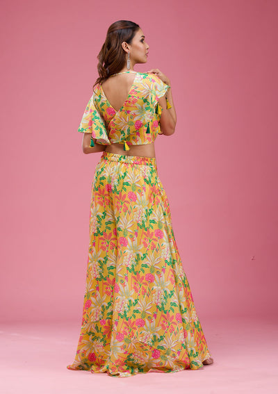 Rama Green Cording Chinon Saree-koskii