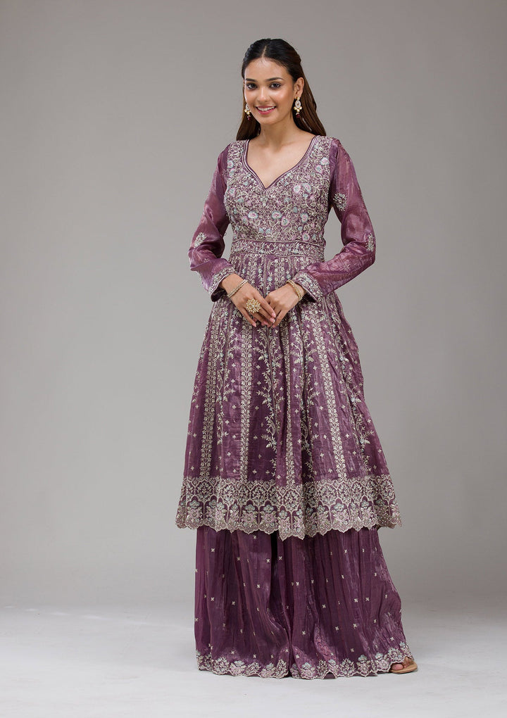 Beige Sequins Net Readymade Lehenga-koskii