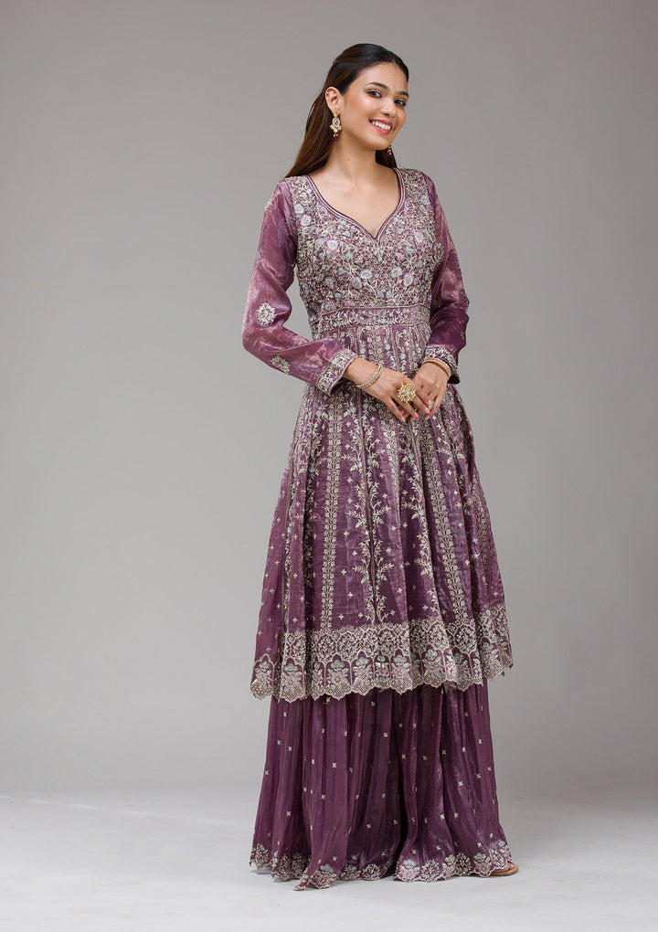 Beige Sequins Net Readymade Lehenga-koskii