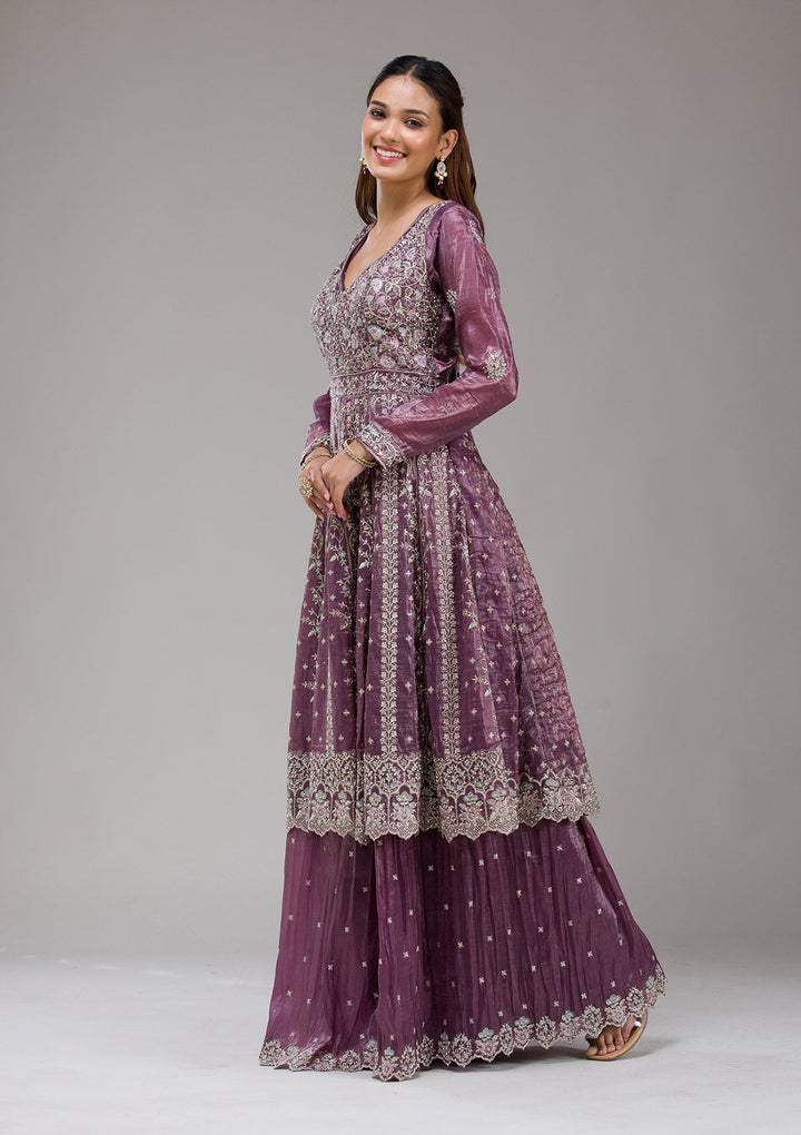 Beige Sequins Net Readymade Lehenga-koskii