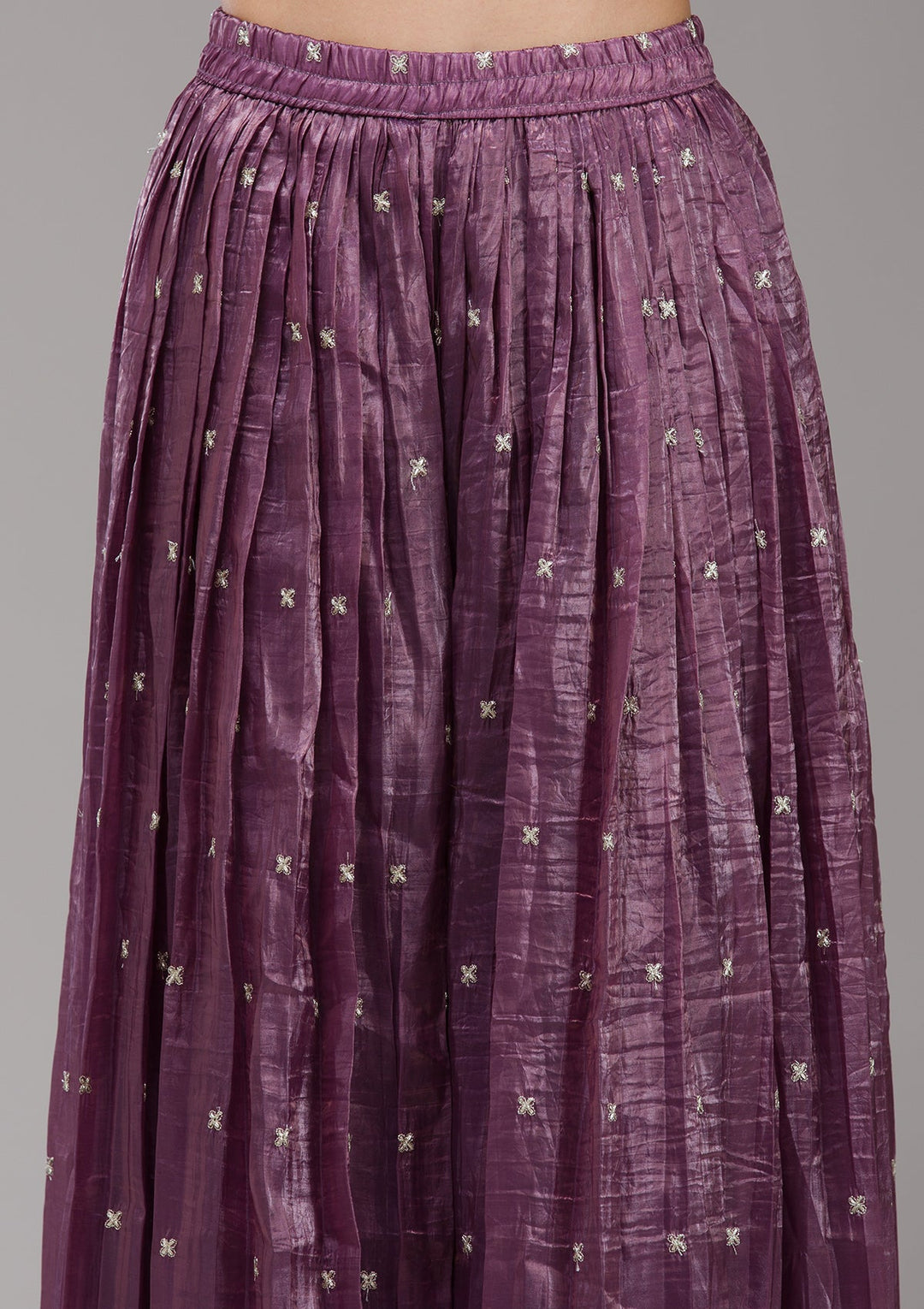 Beige Sequins Net Readymade Lehenga-koskii