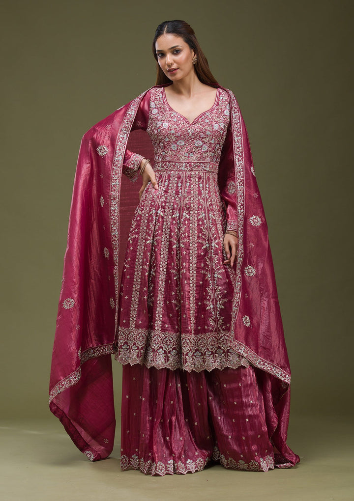 Mauve Cording Georgette Readymade Lehenga-koskii