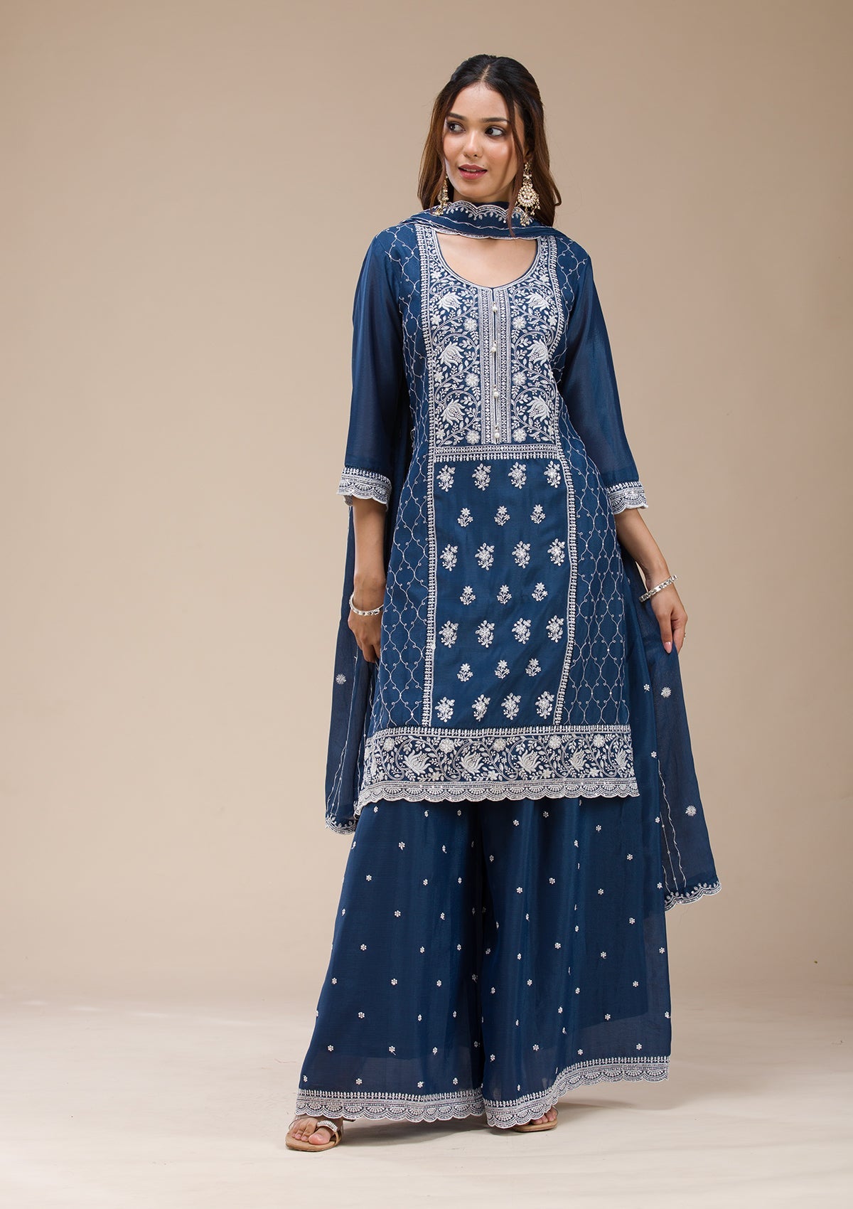 Purple Kashmiri Georgette Saree-koskii