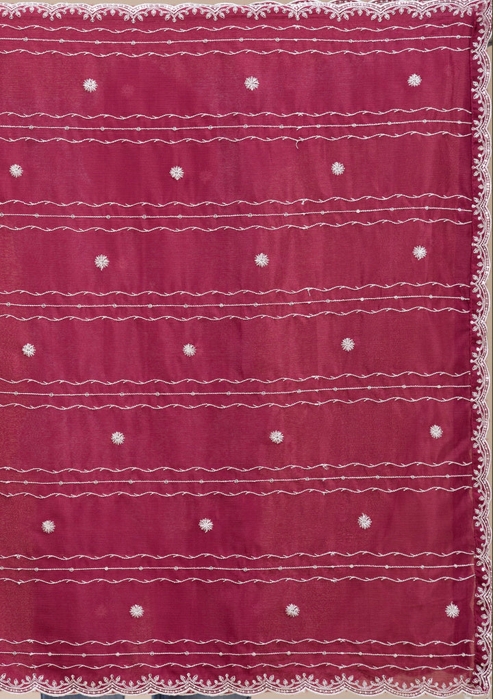 Beige  Banarasi Semi-Stitched Lehenga-koskii