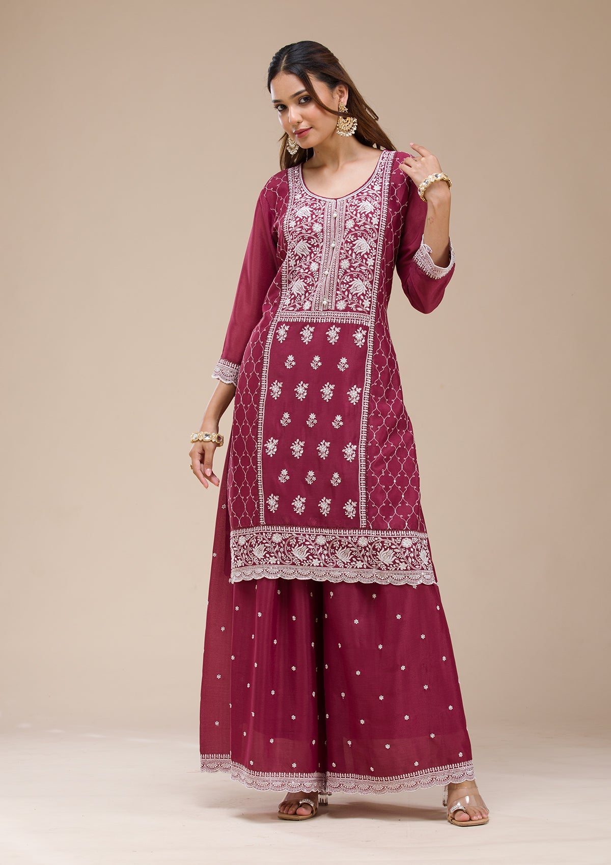 Pink  Banarasi Semi-Stitched Lehenga-koskii