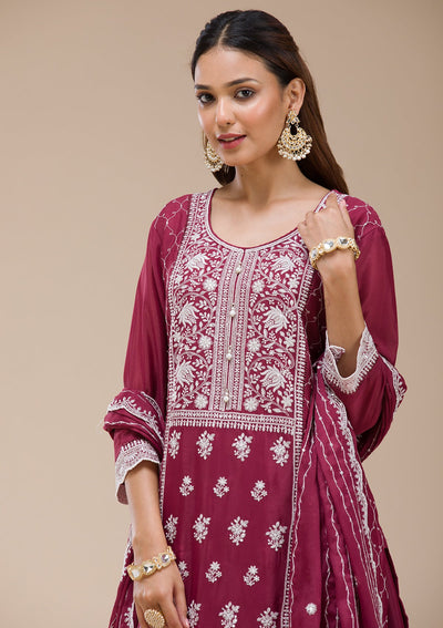 Pink  Banarasi Semi-Stitched Lehenga-koskii