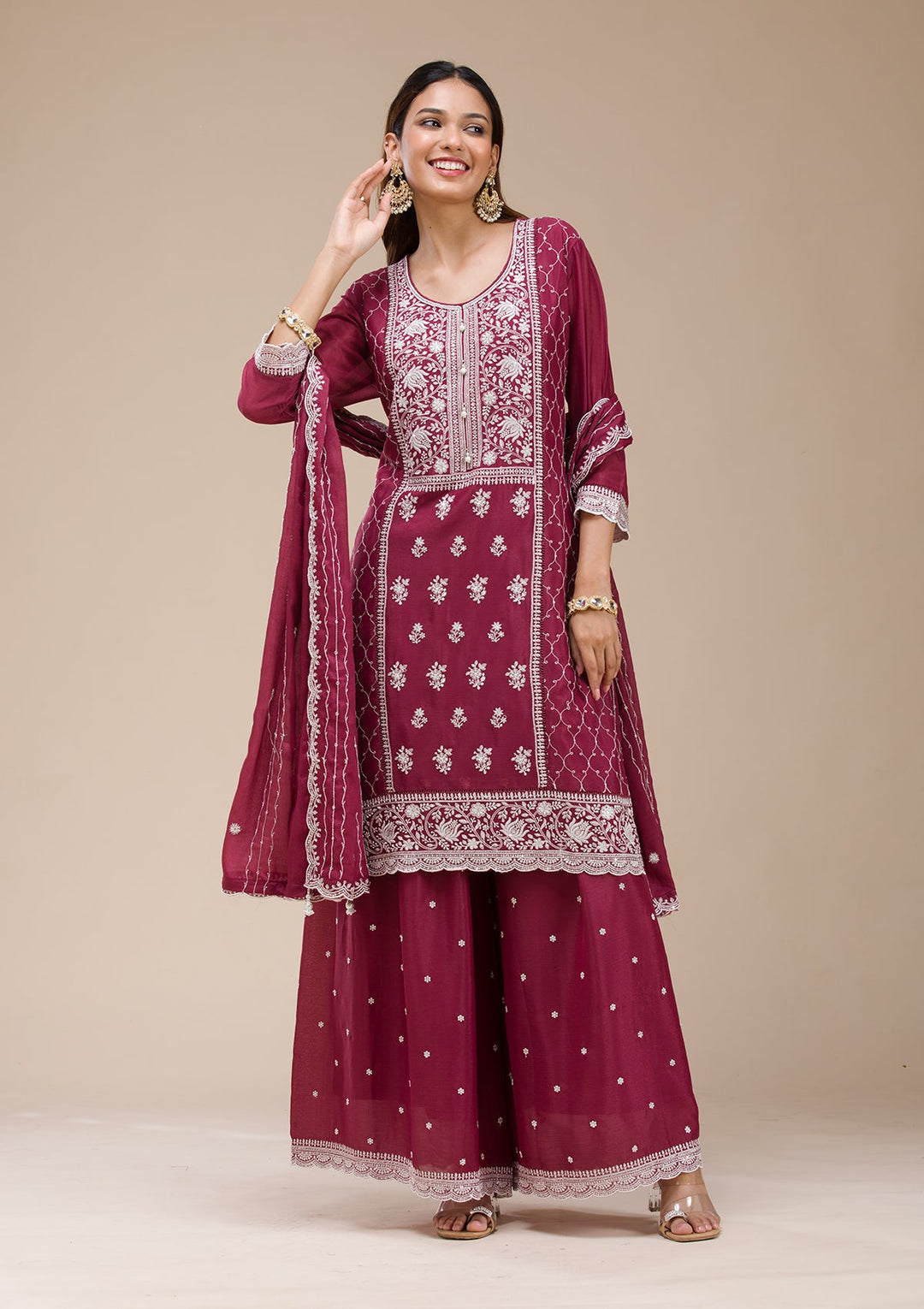 Pink  Banarasi Semi-Stitched Lehenga-koskii