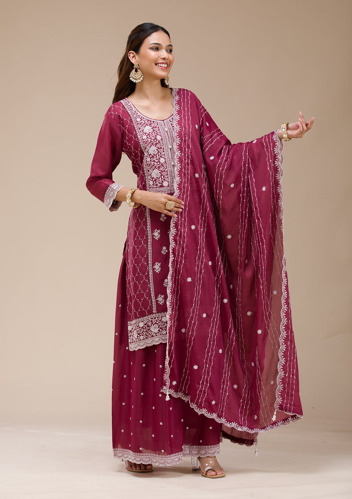Pink  Banarasi Semi-Stitched Lehenga-koskii