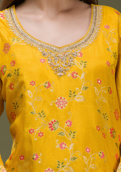 Beige  Banarasi Semi-Stitched Lehenga-koskii