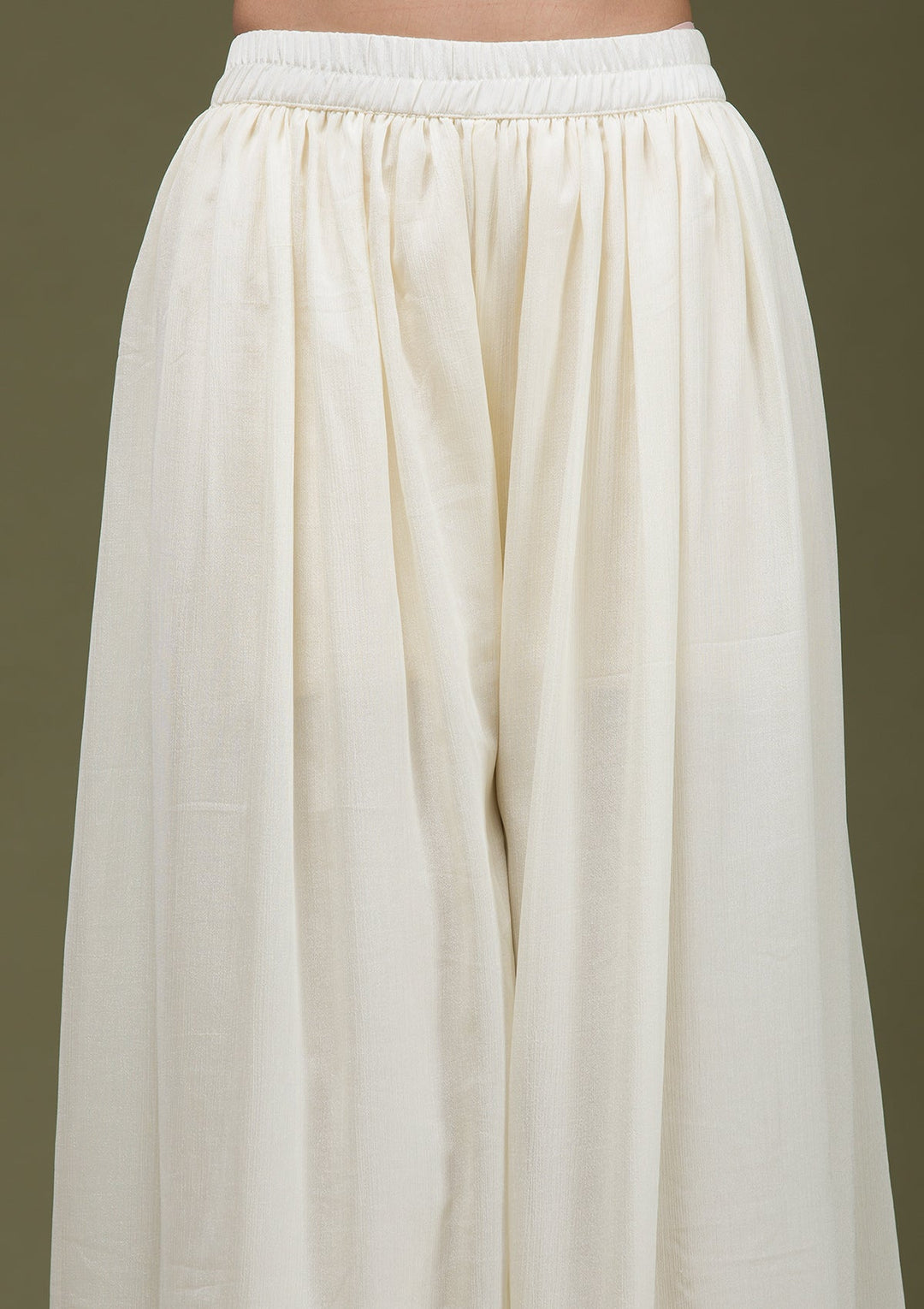 Beige Banarasi Semi-Stitched Lehenga-koskii