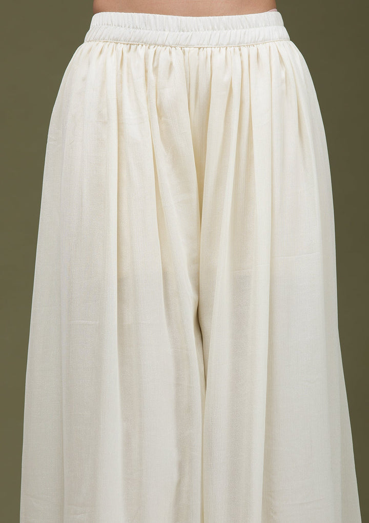 Beige Banarasi Semi-Stitched Lehenga-koskii