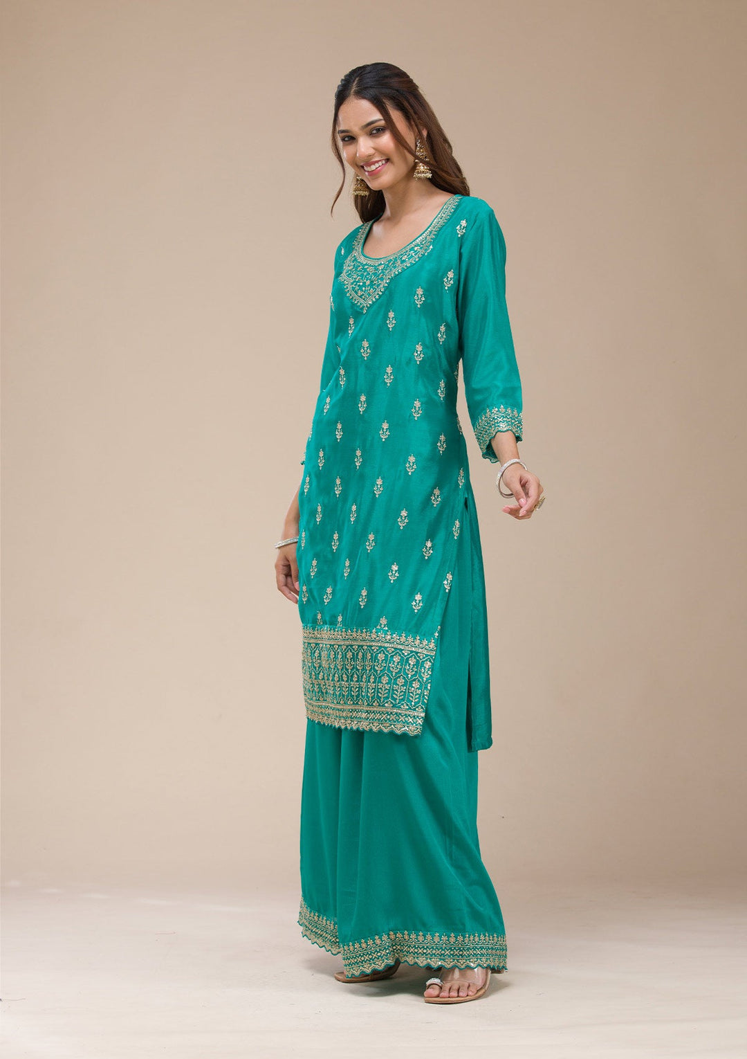 Beige  Banarasi Semi-stitched Lehenga-koskii