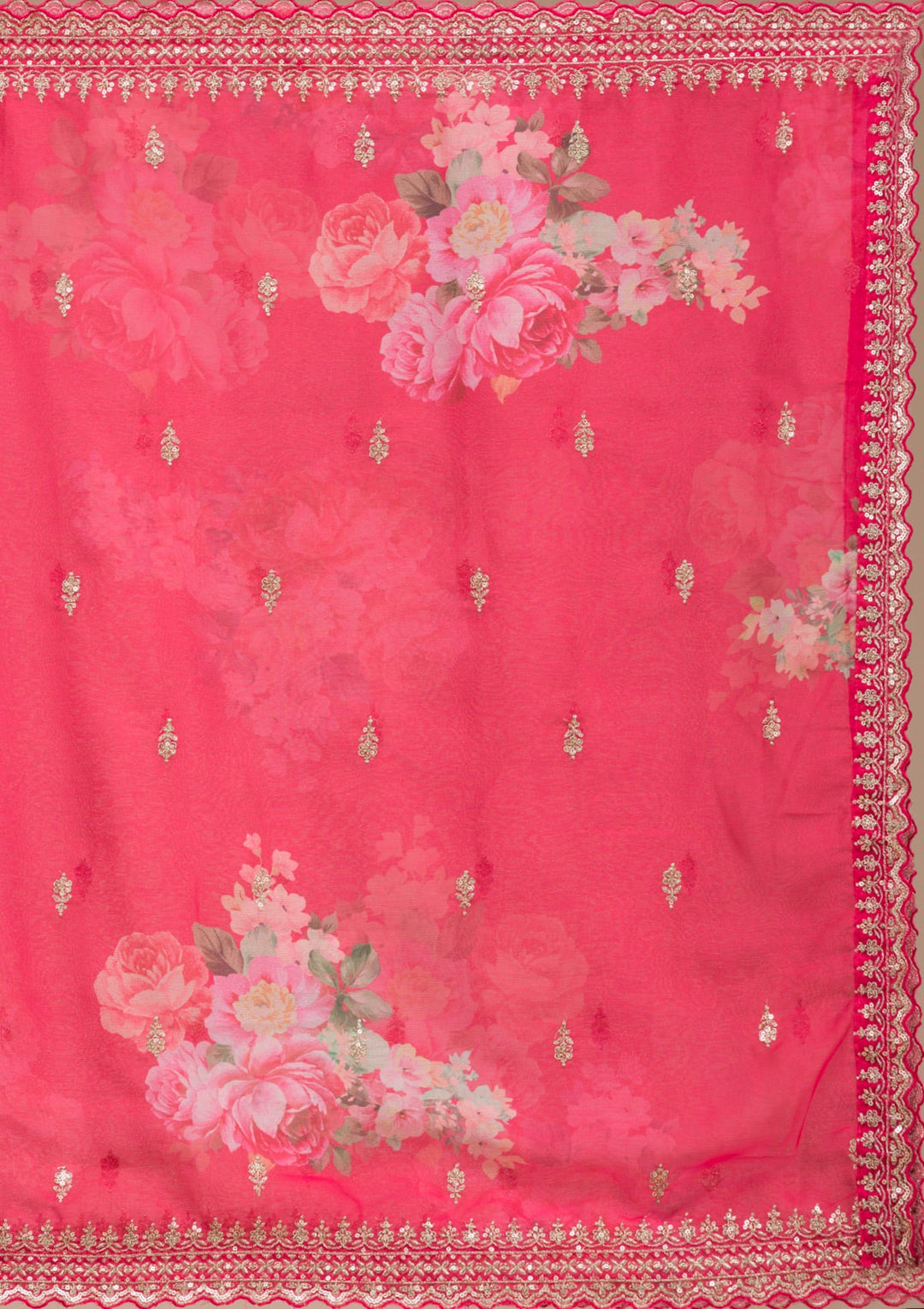 Beige Pearlwork Net Readymade Lehenga-koskii