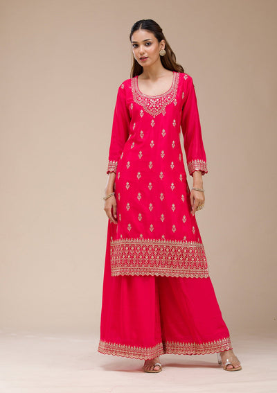 Beige Pearlwork Net Readymade Lehenga-koskii