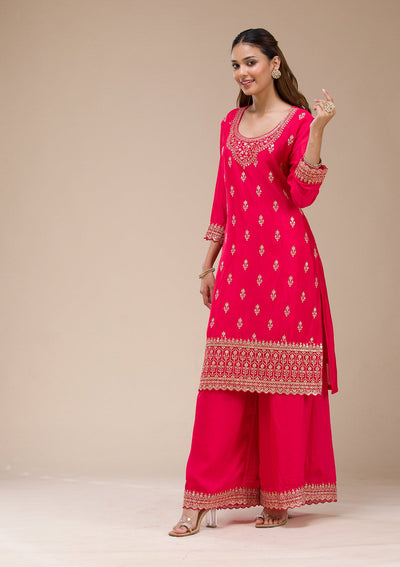 Beige Pearlwork Net Readymade Lehenga-koskii