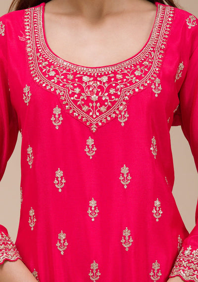 Beige Pearlwork Net Readymade Lehenga-koskii