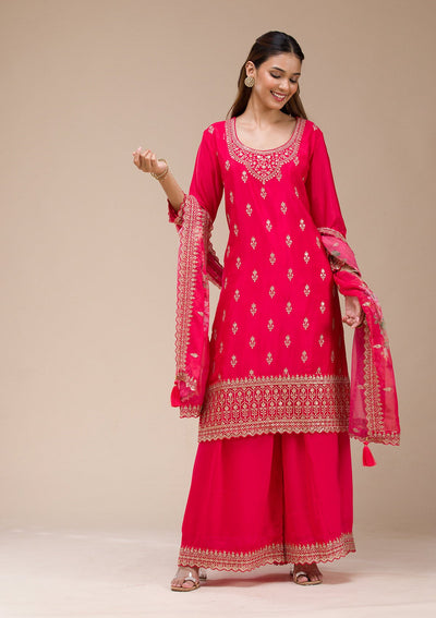 Beige Pearlwork Net Readymade Lehenga-koskii