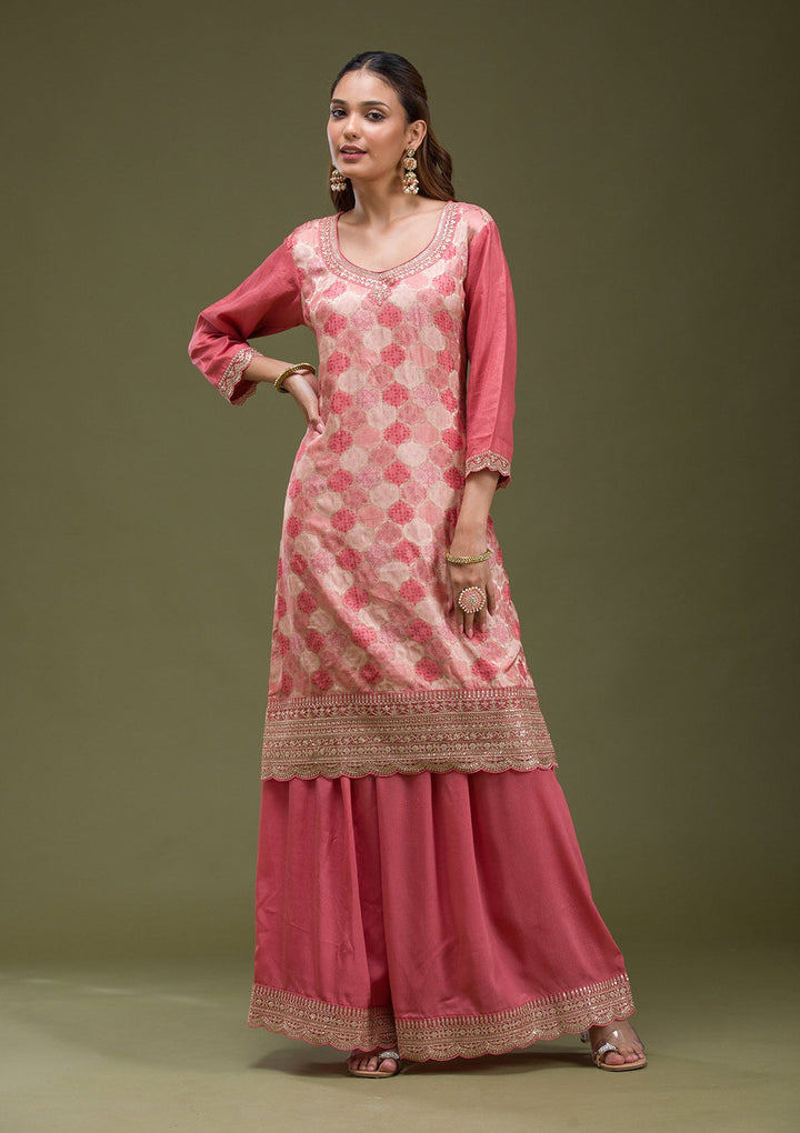 Beige Banarasi Semi-Stitched Lehenga-koskii