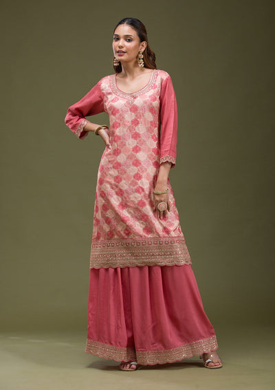 Beige Banarasi Semi-Stitched Lehenga-koskii
