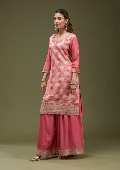 Beige Banarasi Semi-Stitched Lehenga-koskii
