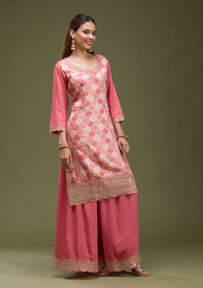 Beige Banarasi Semi-Stitched Lehenga-koskii