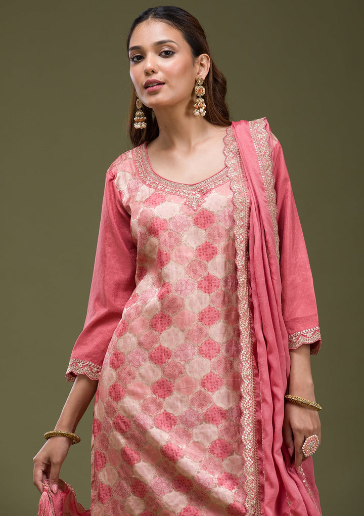 Beige Banarasi Semi-Stitched Lehenga-koskii
