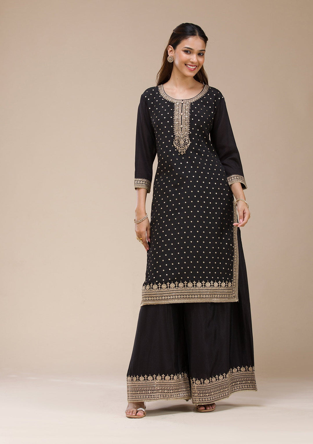 Beige Pearlwork Net Readymade Lehenga-koskii