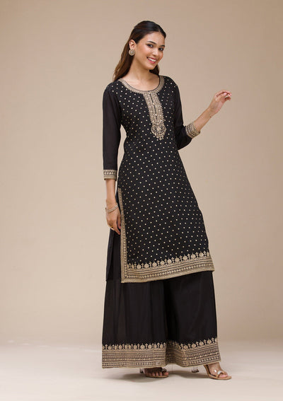 Beige Pearlwork Net Readymade Lehenga-koskii