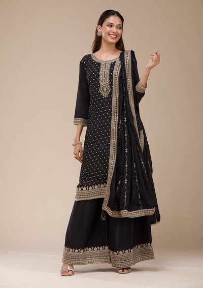 Beige Pearlwork Net Readymade Lehenga-koskii