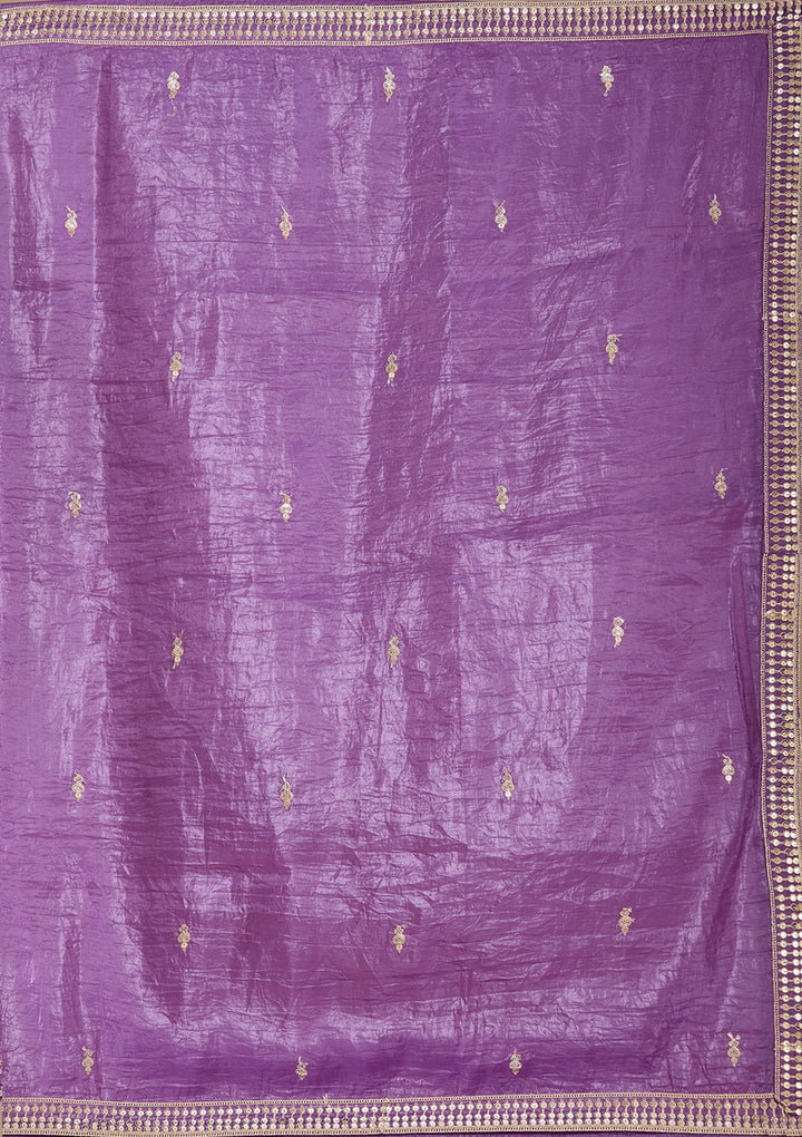 Purple Zariwork (Gold) Soft Raw Silk Readymade Salwar Suit