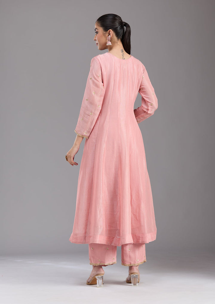 Pink Cutdana Tissue Readymade Salwar Suit-koskii