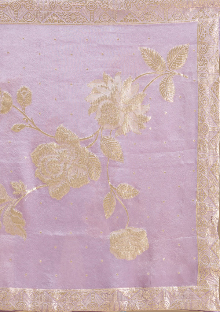 Lavender Zariwork Tissue Readymade Salwar Suit-koskii