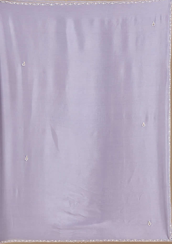 Light Lavender Mirrorwork Tissue Readymade Salwar Suit-koskii