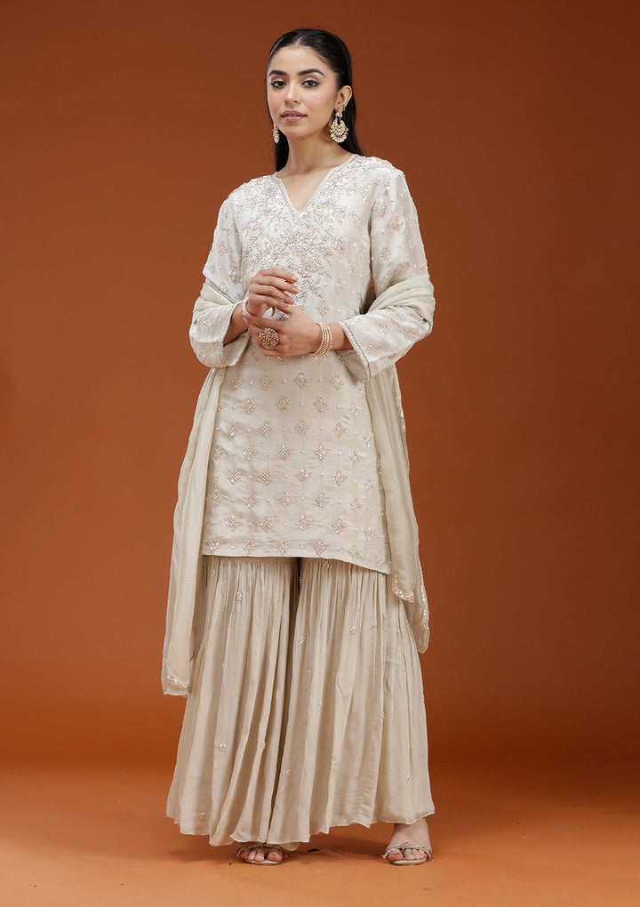 Pista Green Cutdana Tissue Readymade Salwar Suit_koskii