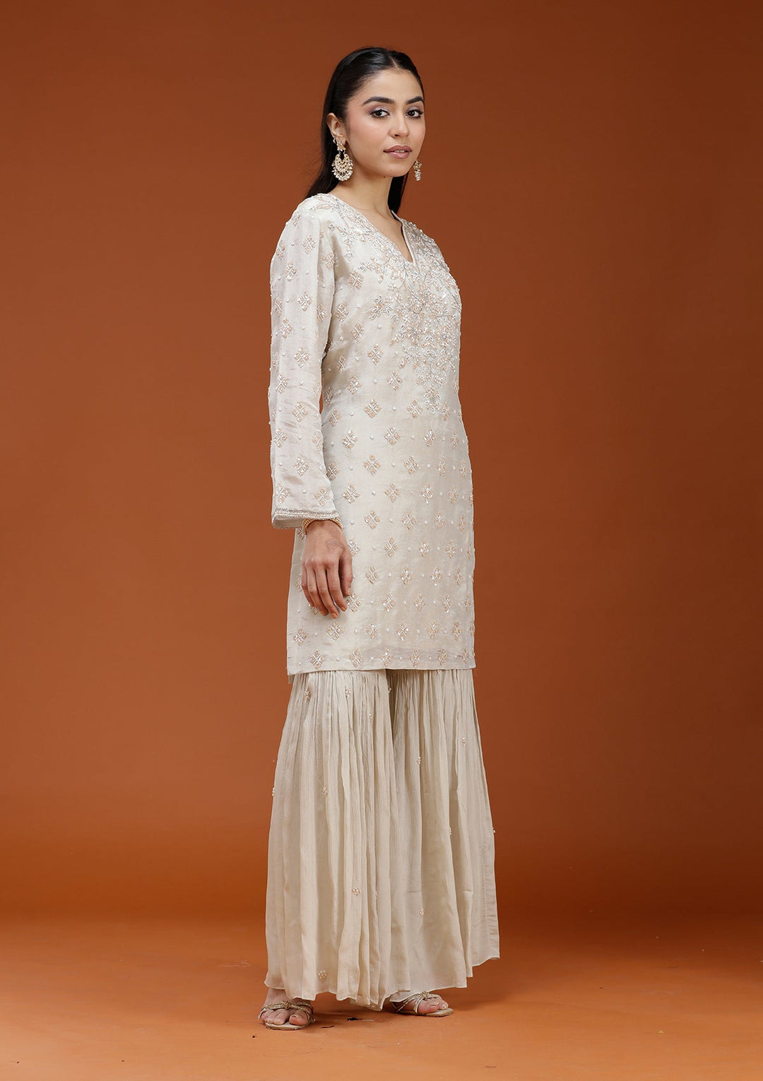 Pista Green Cutdana Tissue Readymade Salwar Suit_koskii