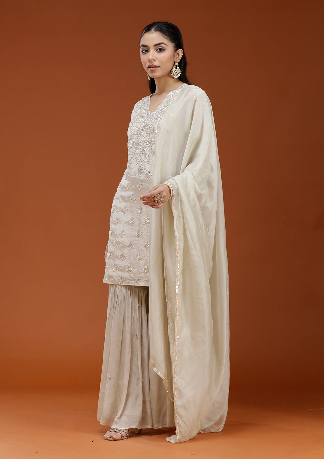 Pista Green Cutdana Tissue Readymade Salwar Suit_koskii