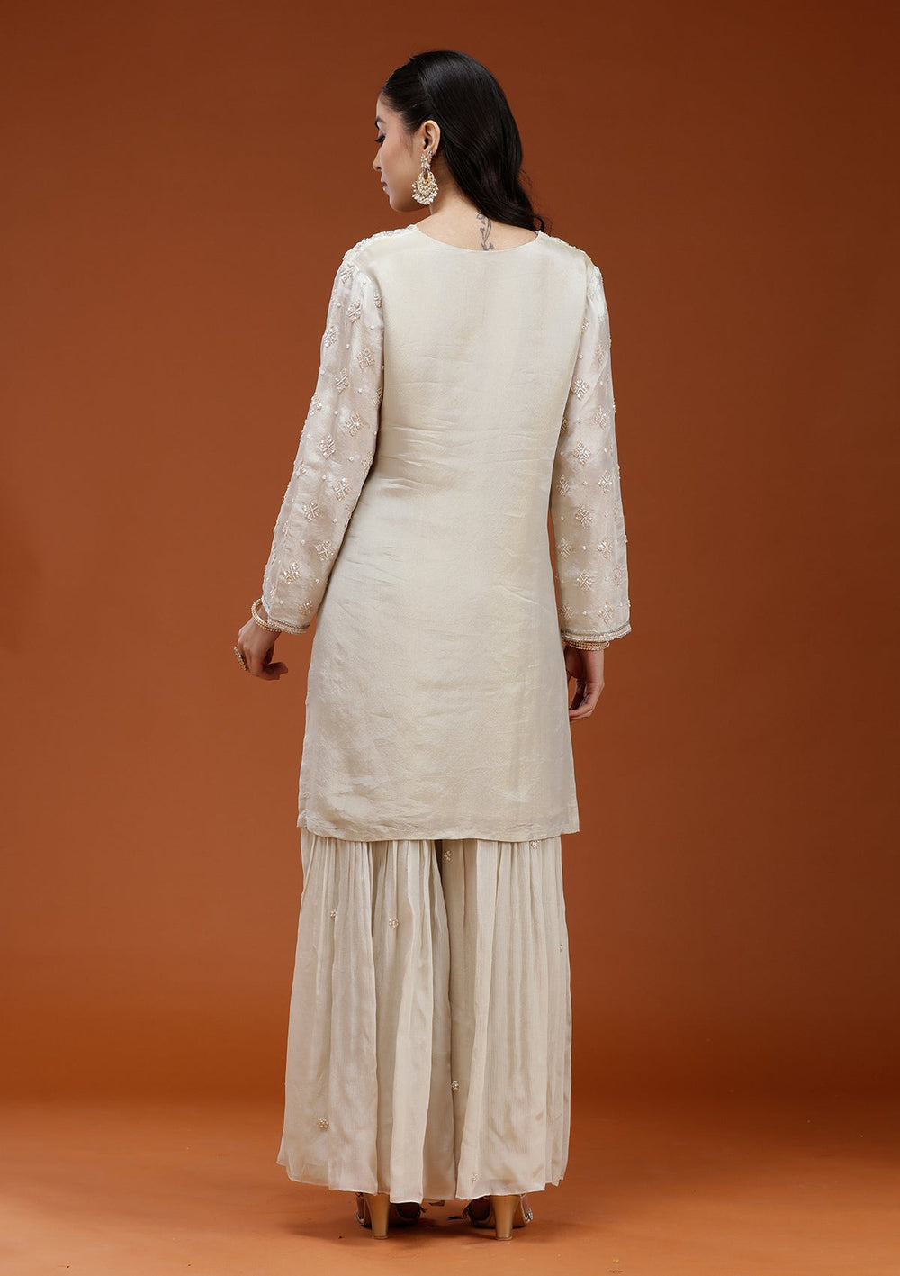 Pista Green Cutdana Tissue Readymade Salwar Suit_koskii