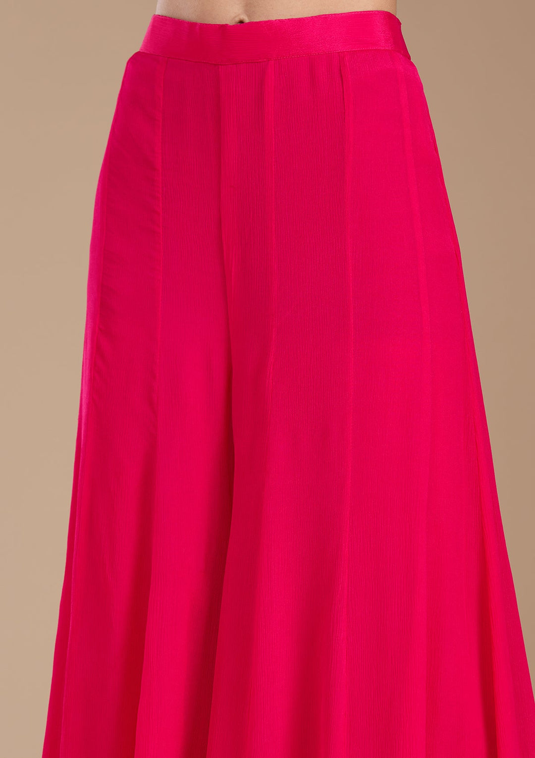 Magenta Pink Sequins Soft Raw Silk Readymade Salwar Suit-koskii