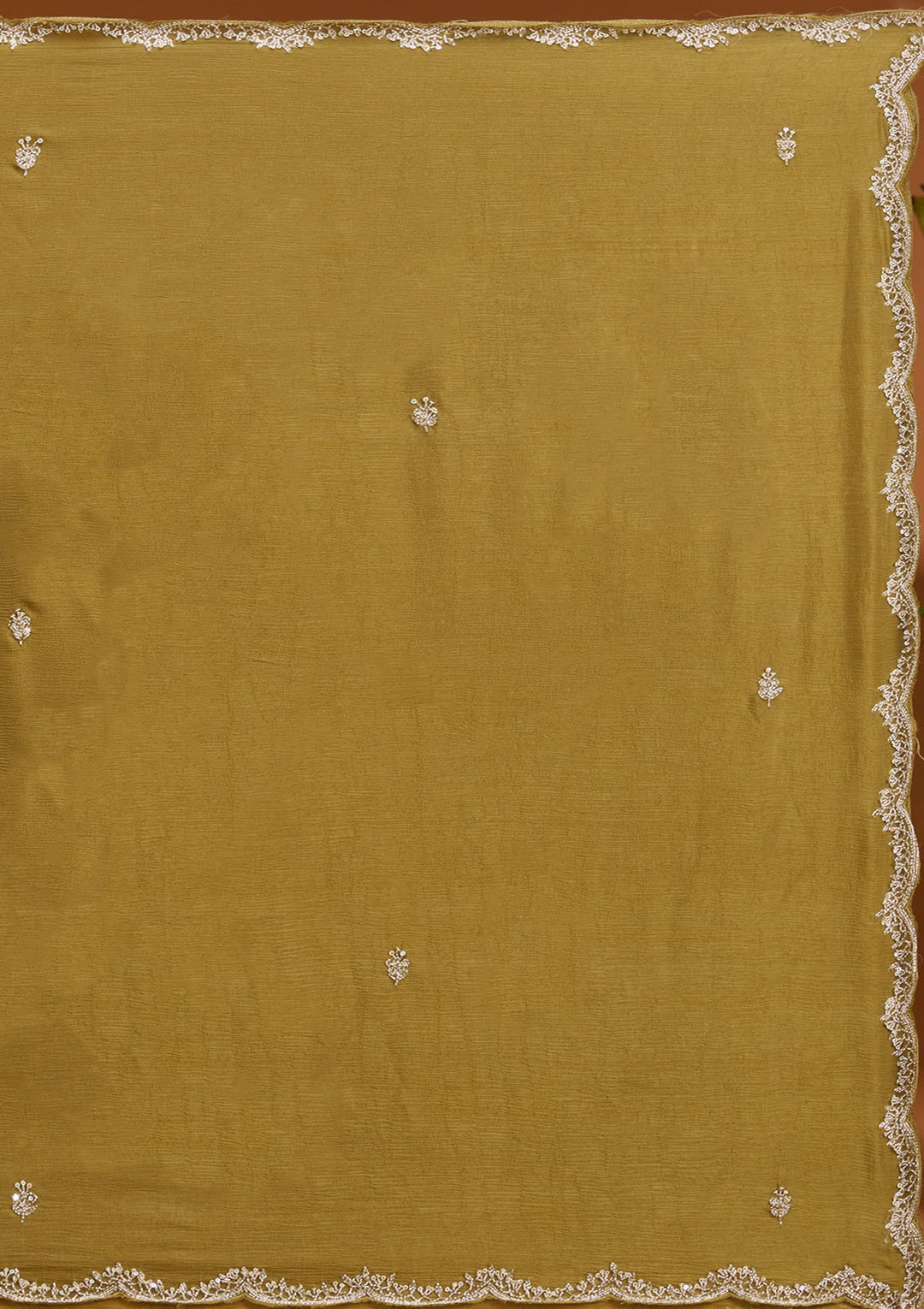 Mehandi Green Sequins Soft Raw Silk Readymade Salwar Suit