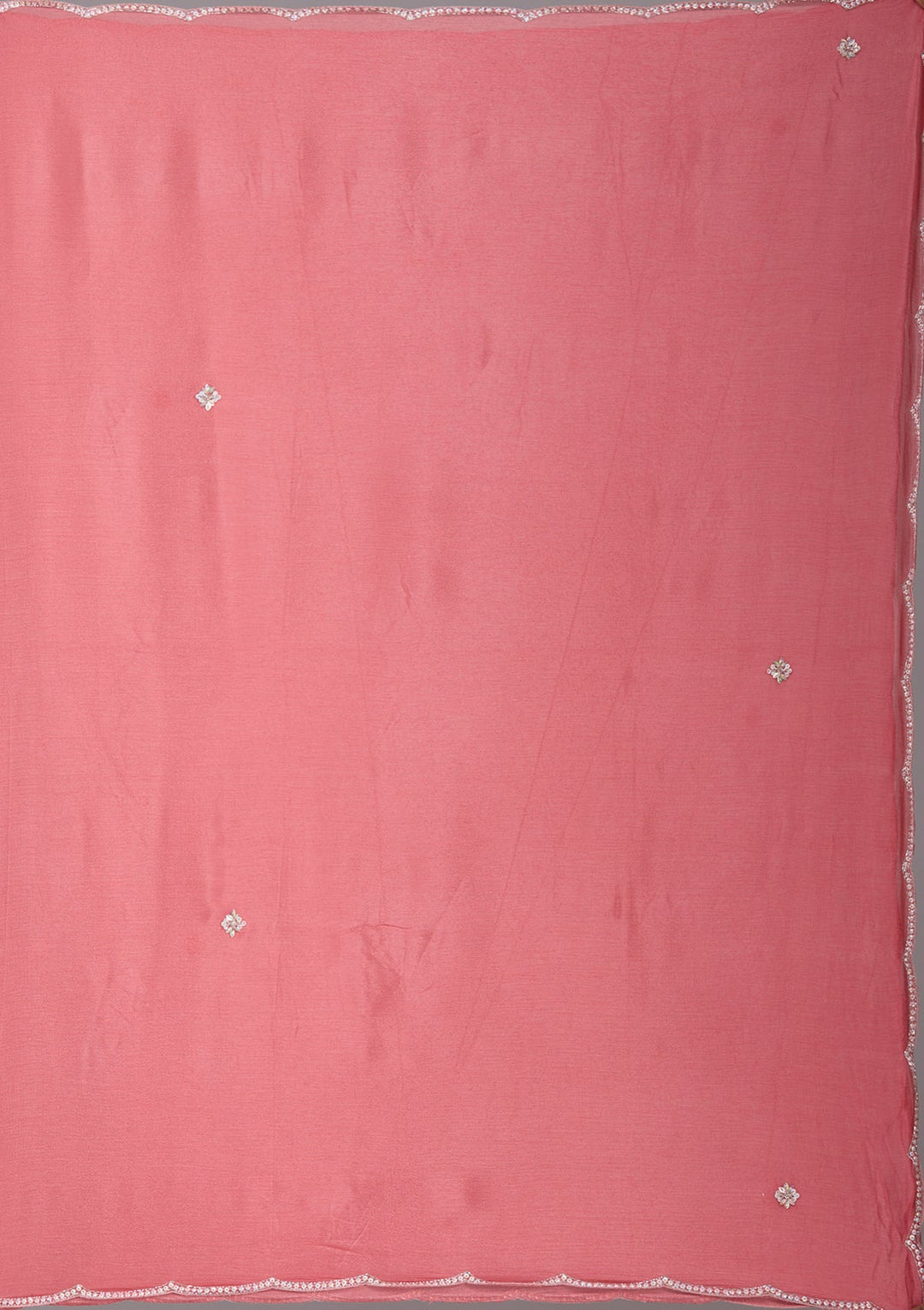 Orange Cutdana Tissue Readymade Salwar Suit