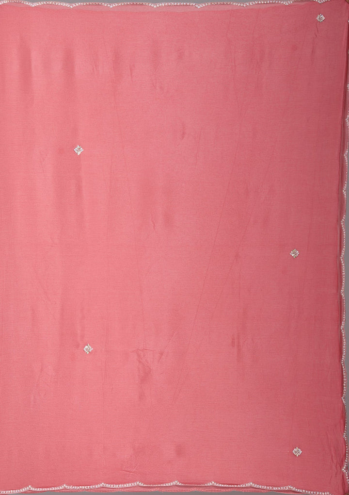 Orange Cutdana Tissue Readymade Salwar Suit