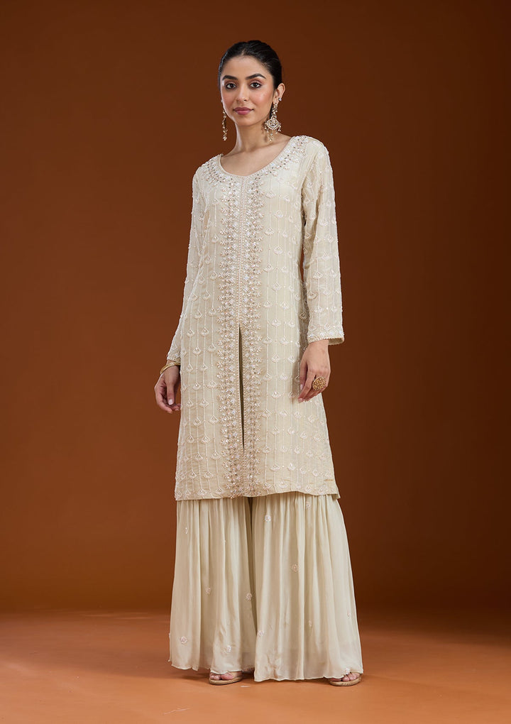 Pista Green Cutdana Tissue Readymade Salwar Suit-koskii