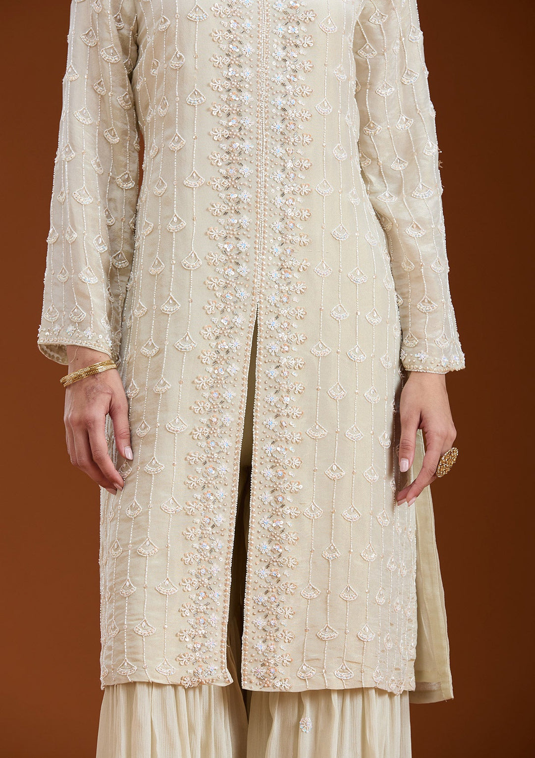 Pista Green Cutdana Tissue Readymade Salwar Suit