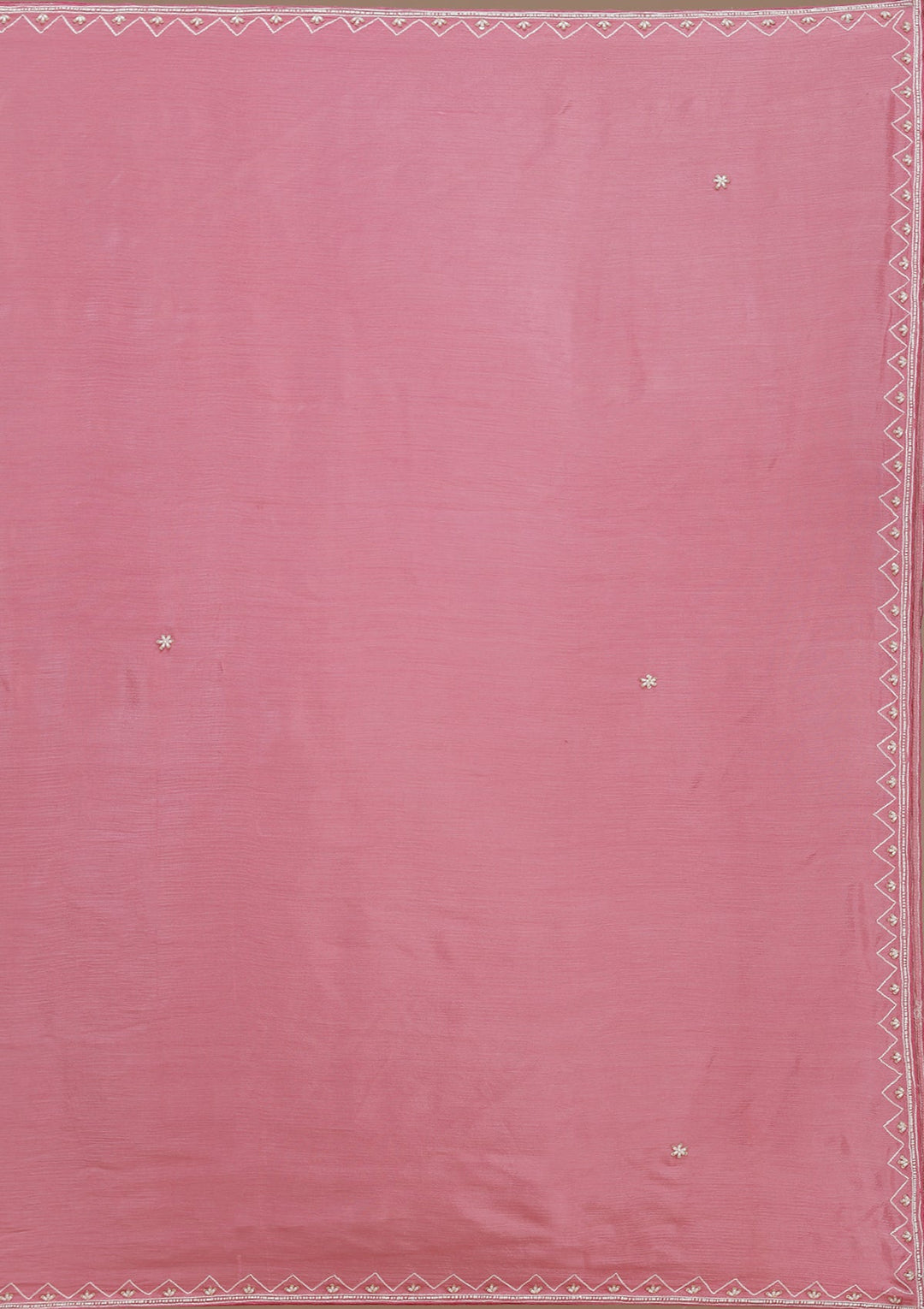 Pink Cutdana Crepe Readymade Salwar Suit_koskii