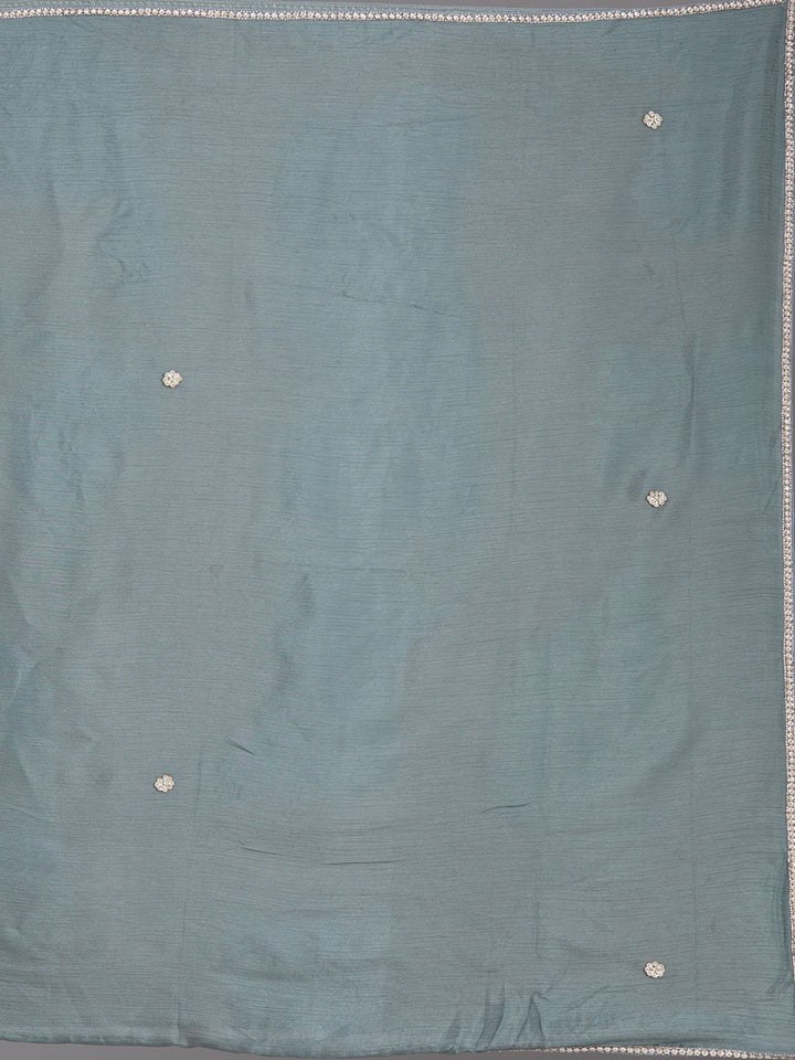 Mehandi Green Cutdana Tissue Readymade Salwar Suit