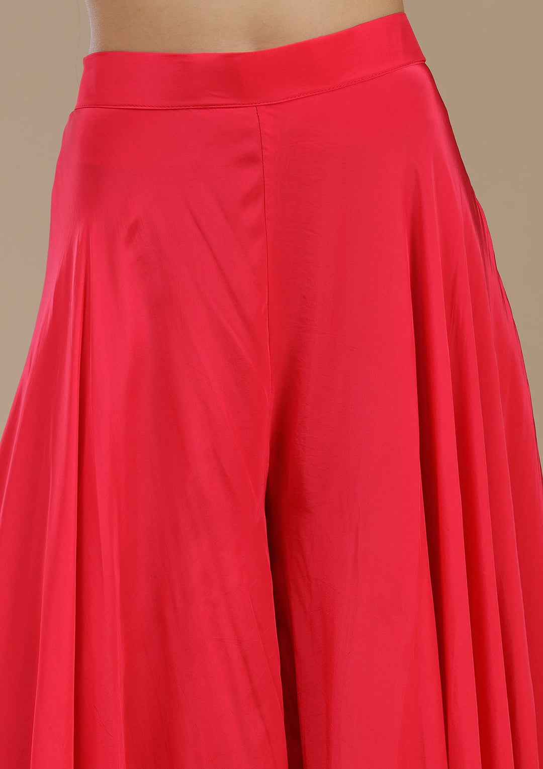 Rani Pink Threadwork Satin Readymade Salwar Suit_koskii