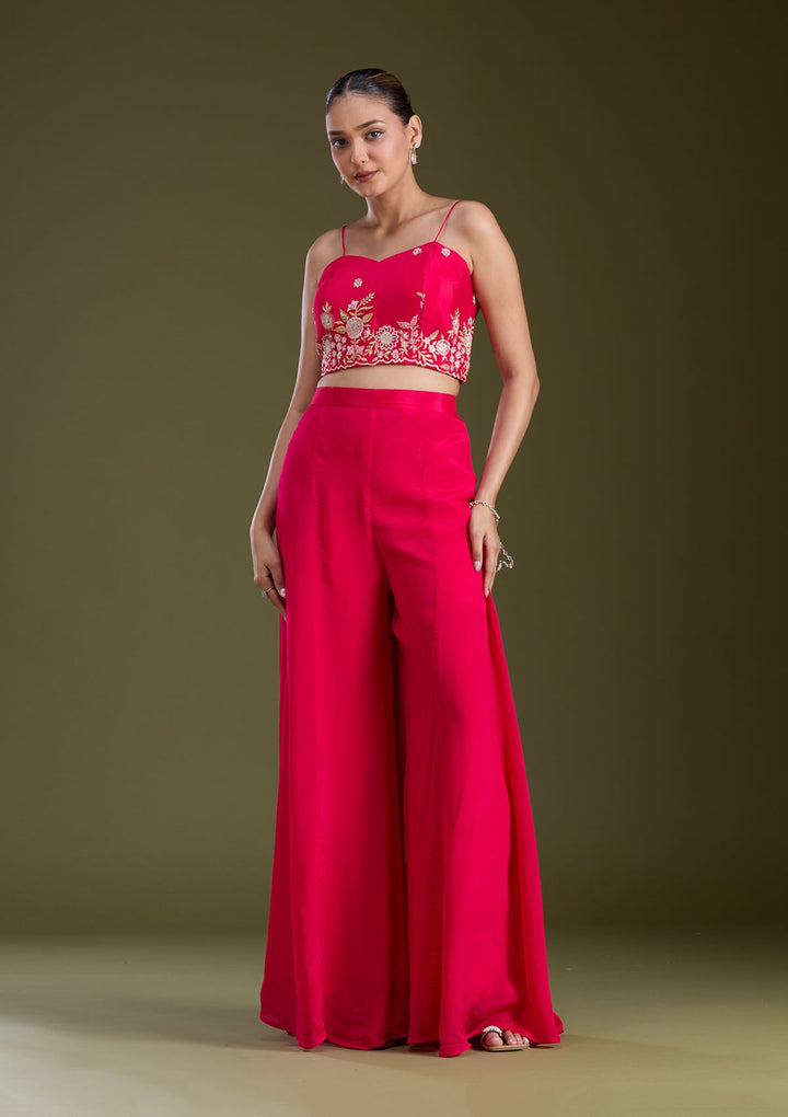 Rani Pink Cutdana Soft Raw Silk Readymade Salwar Suit